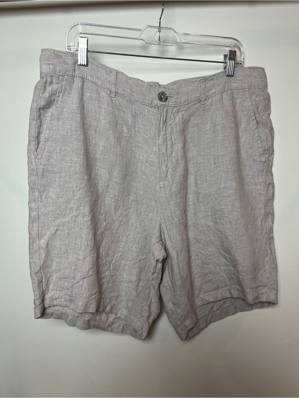 Said Fifth Avenue Men's Lightweight Linen Shorts Gray Size 36 Relaxed Minimalist